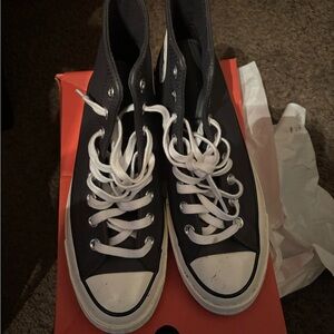 Converse Black and White High-Top Athletic Shoes